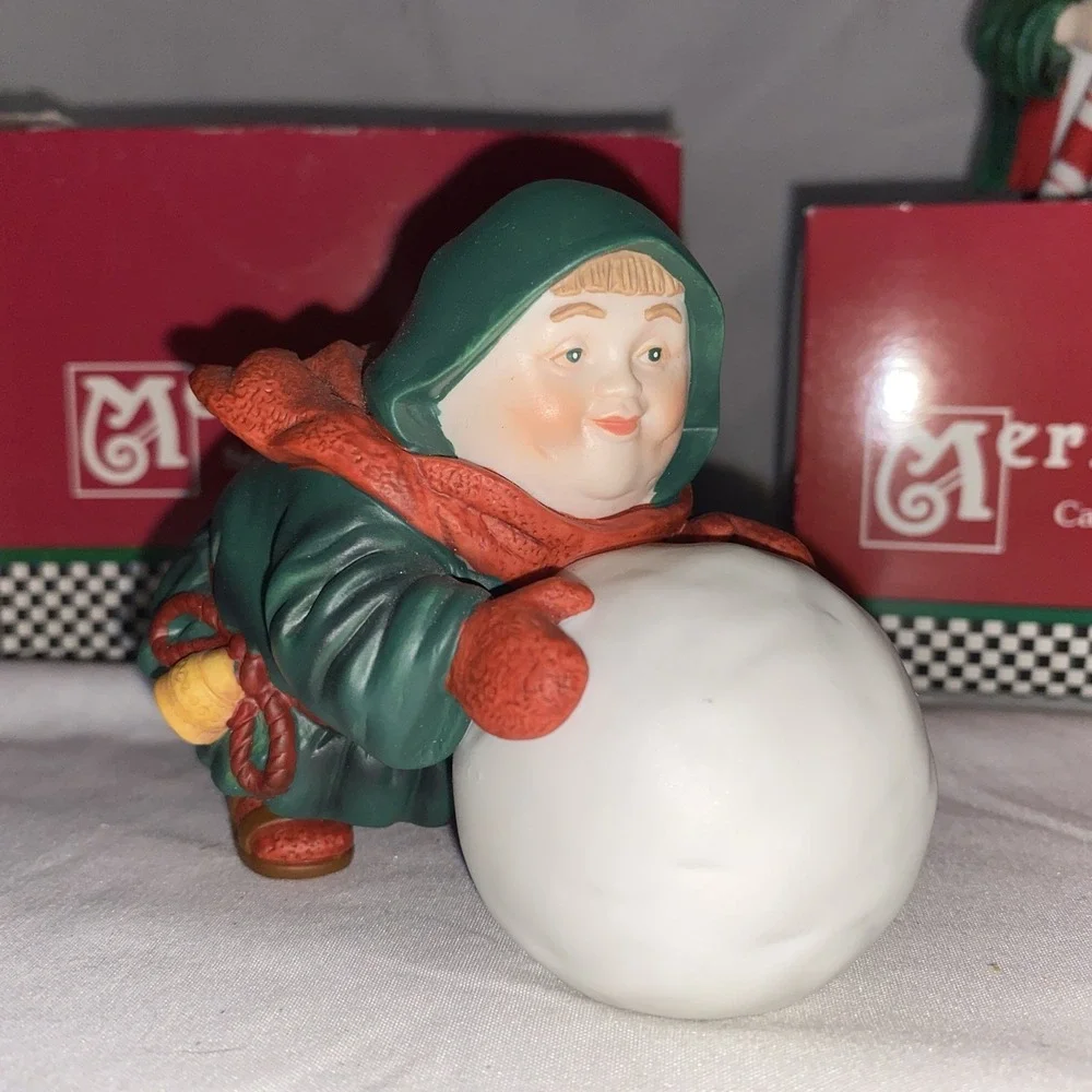 3 Dept 56 Merry‎ Makers. Snowball Maker Candy cane Striper And Peppermint Tree